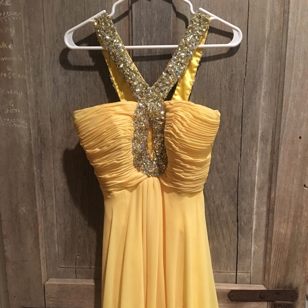 Yellow Homecoming Prom Dress